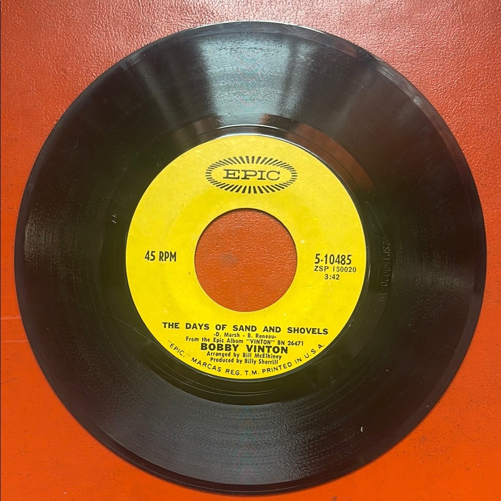 Epic Vinyl Record 45 rpm Bobby Vinton